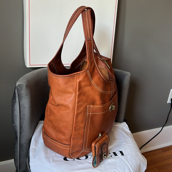 Coach Maude Natural XXL Ergo Tote Overnight Carryall & French Frame Wallet - Picture 4 of 16